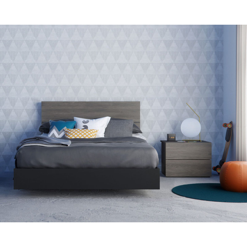 Ensemble de chambre à coucher Ozdemir, Grand, 2 pièces (lit et table de chevet)
