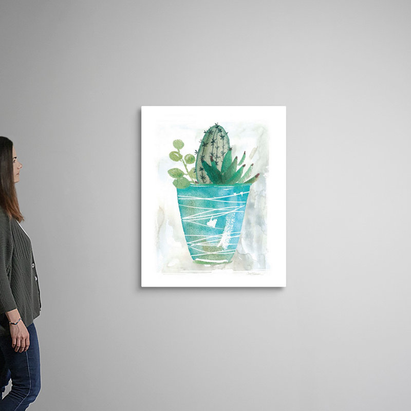 Art mural sur toile Summer Cactus, Toile tendue, H 40 po x l 32 po x P 1,25 po