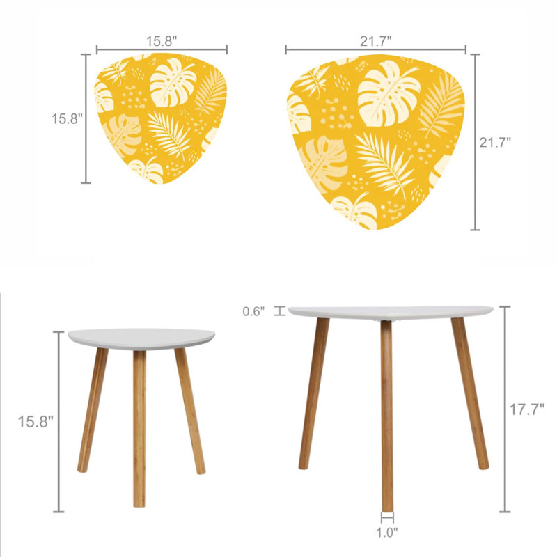 Ensemble de 2 tables basses gigognes Triangle