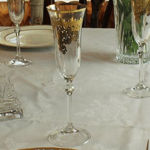 Matashi Crystal Champagne Flutes Glasses Set 8 oz