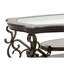 Table de cocktail - plateau en verre - plateau en panneau de fibres à densité moyenne avec papier marbré - pieds en métal thermolaqué - l 52 po x l 32 po x H 20,3 po