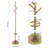 Gold Freestanding Coat Rack with Umbrella Stand