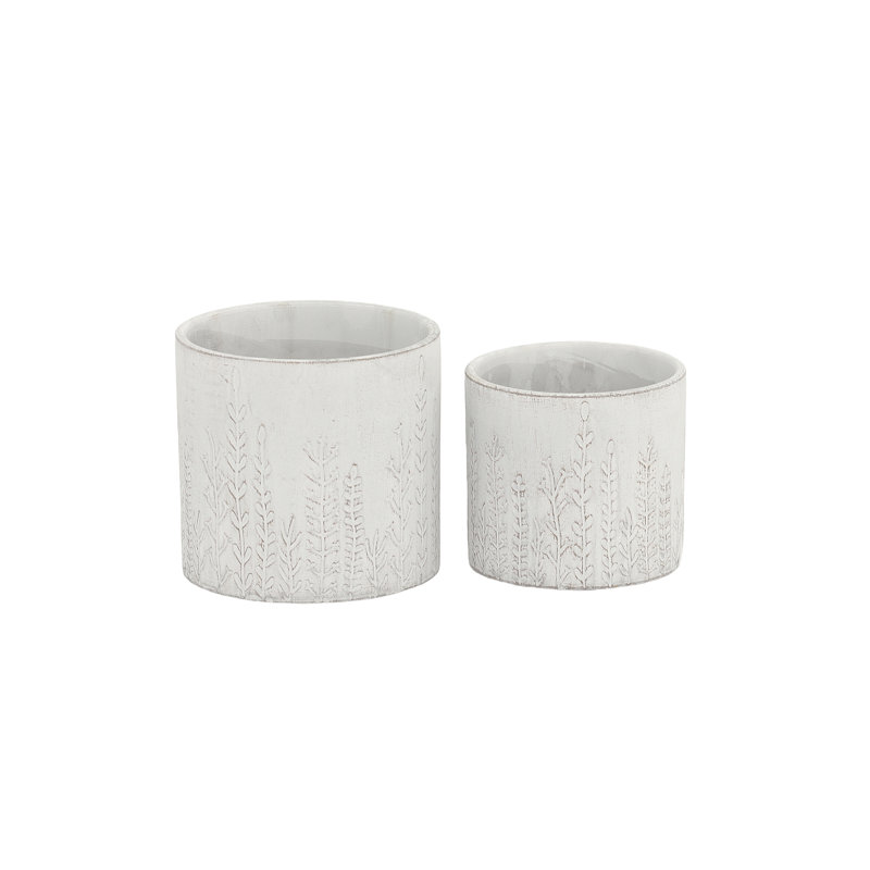 Cement Round Pot Matte Finish Gray