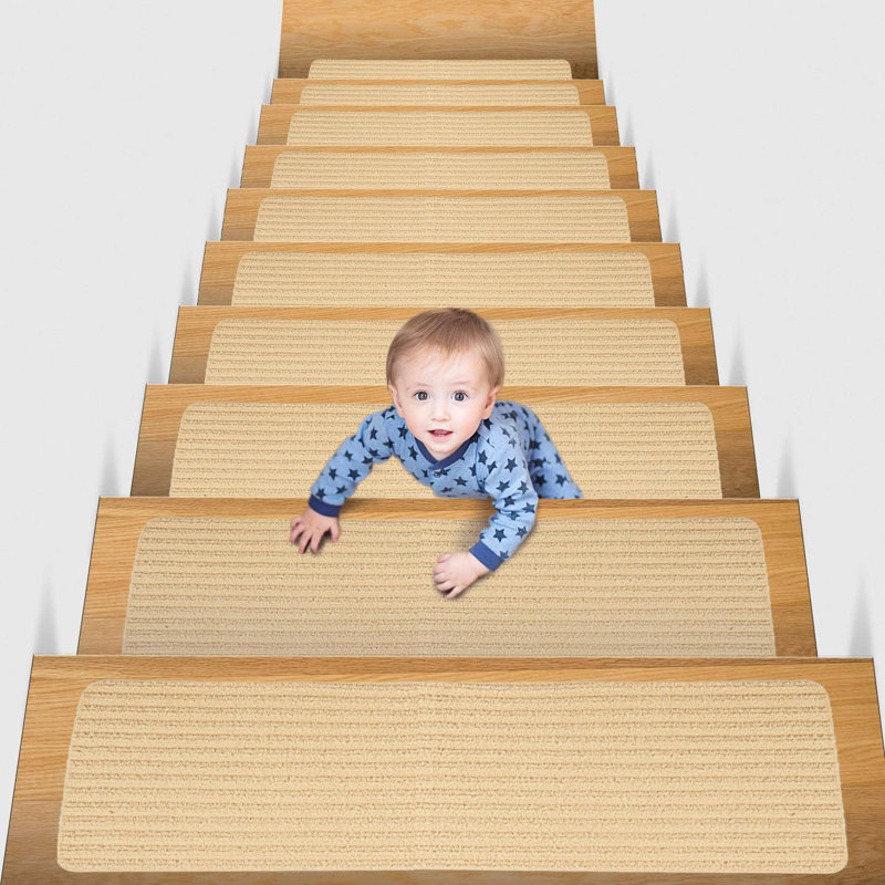 Tapis d'escalier antidérapant Brevin, Brun