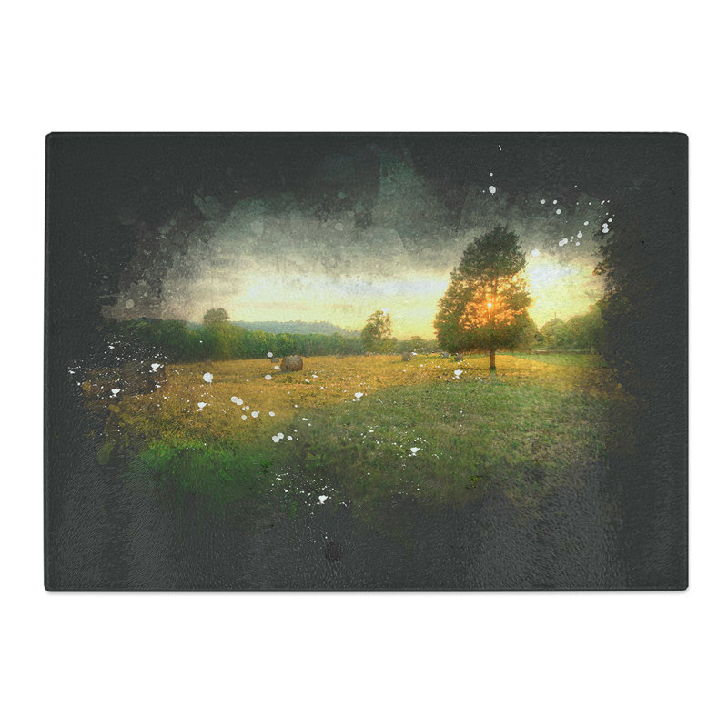Countryside View Paint Splash Chopping Board, 0.4cm H x 20cm W x 28.5cm L