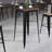 Wragby 23.5" Square Metal Indoor Bar Height Table with Rustic Wood Top-1796852963-1863469290