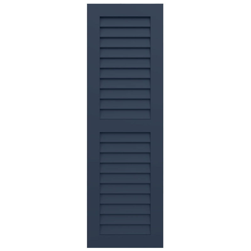 Deux volets à persiennes égales EnduraCore Composite, 15"W, Bleu nuit sans étoile, H 63 po