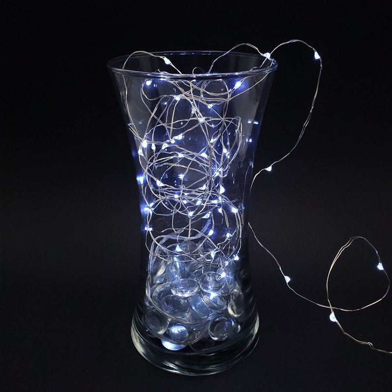 Kennemer Battery Operated LED Fairy String Lights with Timer, Cool White