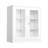 Tool Storage Cabinet White Steel 2-Door Glass (Pre-Hole)-124465180