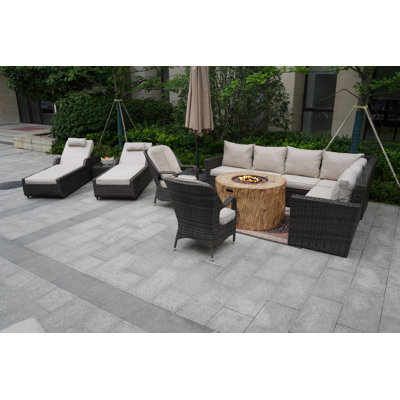 Almanza 10 - Person Patio Conversation Set with Cushions