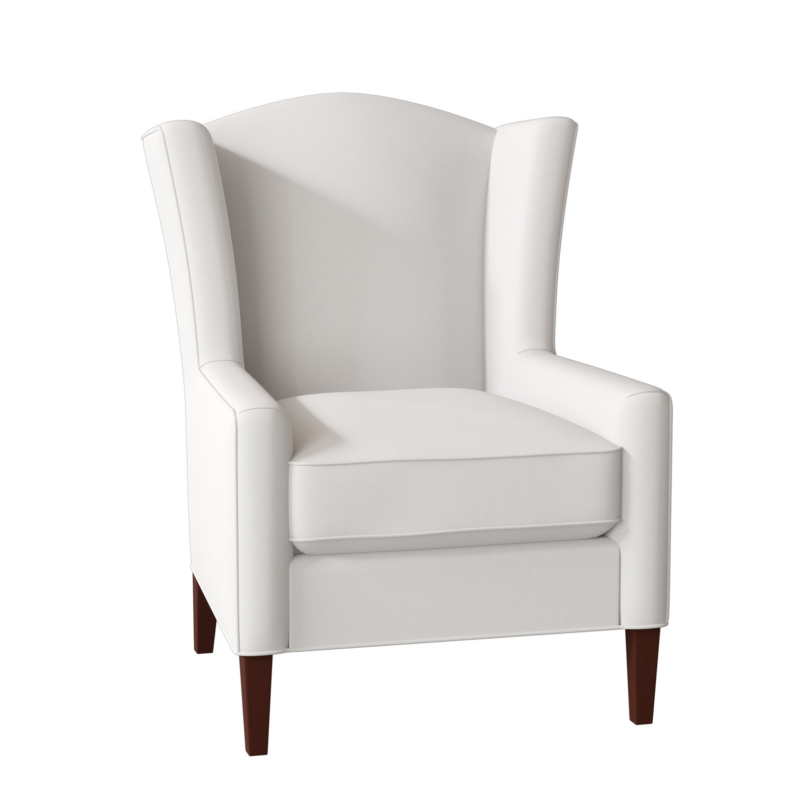 Cataria Upholstered Wingback Chair, Pecan, No, Macarena Gray Performance