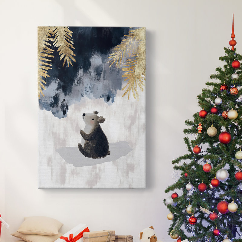 Art des Fêtes de Noël - Toile tendue avec châssis de la ligne de commande