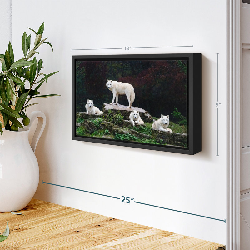 "Art loup arctique", H 9 po x l 13 po