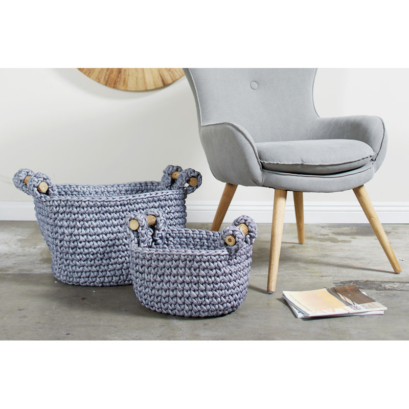 Ensemble de 2 paniers ronds en tissu