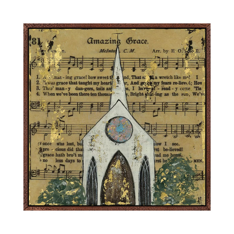 Amazing Grace Chapel by Ashley Bradley - Print on Canvas, 66.04 cm H x 66.04 cm W, Classic Brown Wood Framed