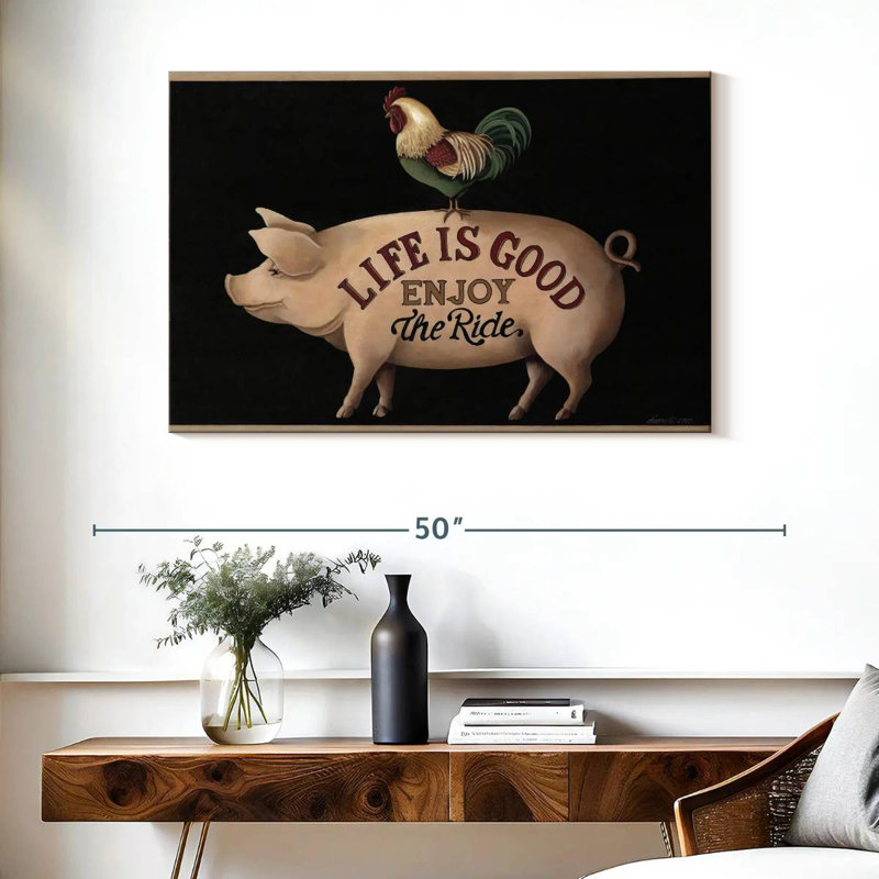 «Life Is Good Enjoy The Ride», H 26 po x l 39 po