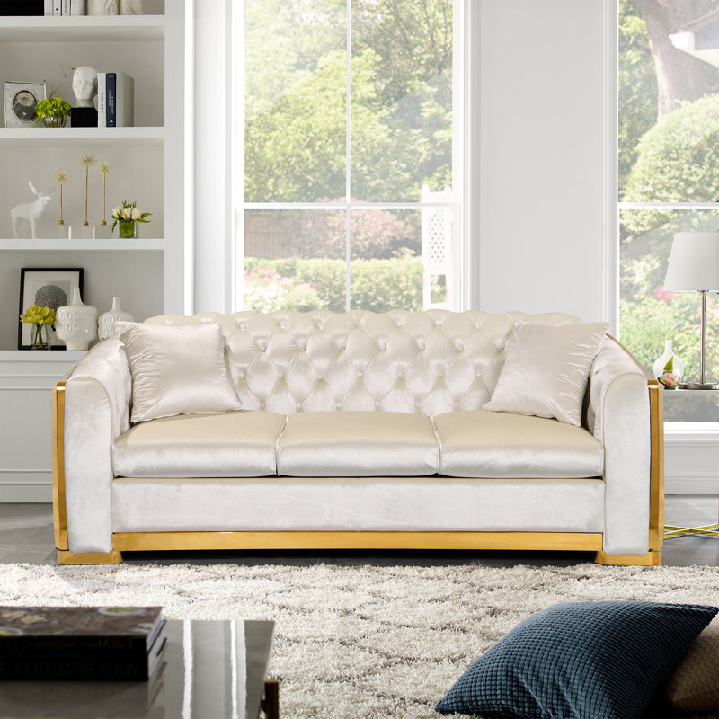 Ensemble de canapé Chesterfield Velvet Luxury, Marine