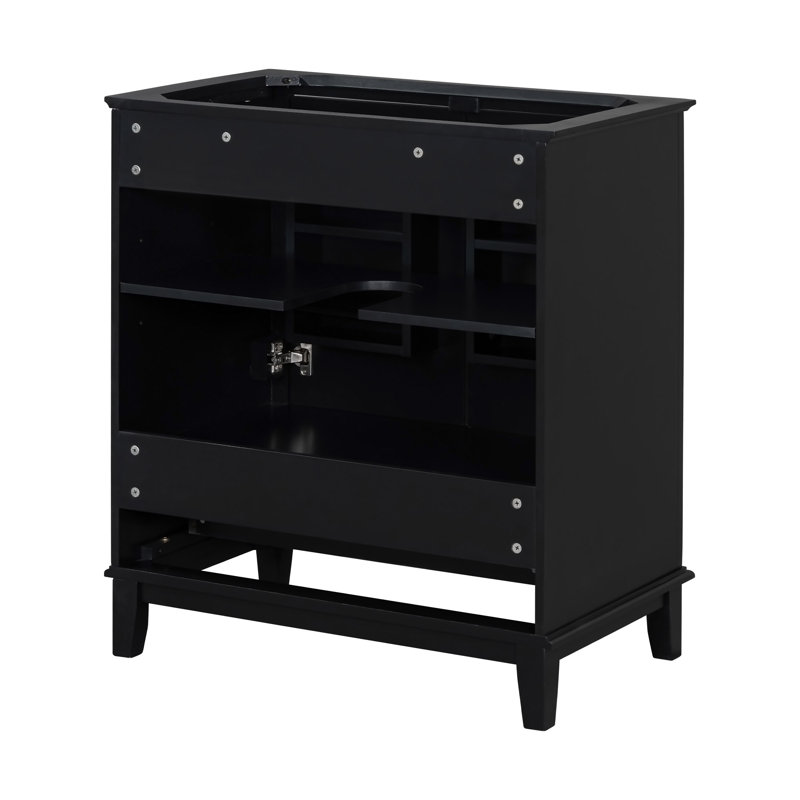 Meuble-lavabo 30 po sans lavabo, base seulement, armoire de salle de bain multifonctionnelle avec portes et tiroir, structure solide et panneau en bois aggloméré