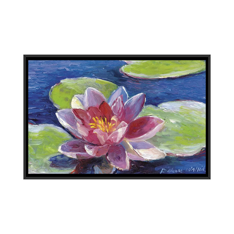 «Lily Pad Flowers» par Richard Wallich - Impression sur toile tendue sur châssis, H 18 po x l 26 po x P 1,5 po, Pas de tapis