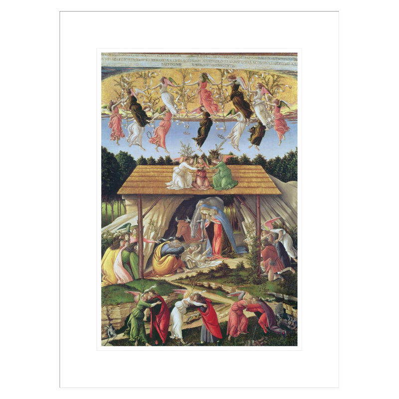 Mystic Nativité par Sandro Botticelli - Estampe numérique encadrée, H 21,75 po x l 16,46 po