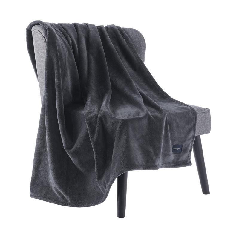 French Connection Velvety Navy Throw Blanket - 50x70 inch