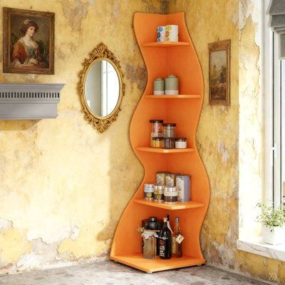 5-Tier Wall Corner Bookshelf Corner Shelf Storage Rack Plant Stand