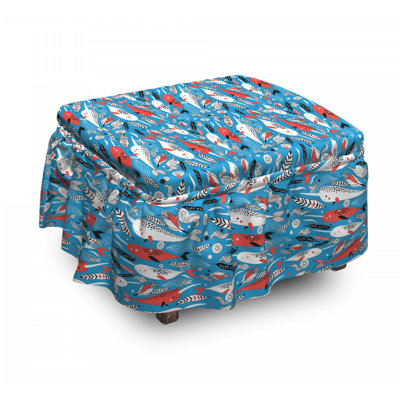 Box Cushion Ottoman Slipcover