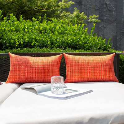 (Covers Only) Set of 2 Outdoor Waterproof Throw Pillow Covers