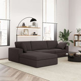 Cecilia Modular Corner Sectional Modern Fabric Sofa Dark Grey