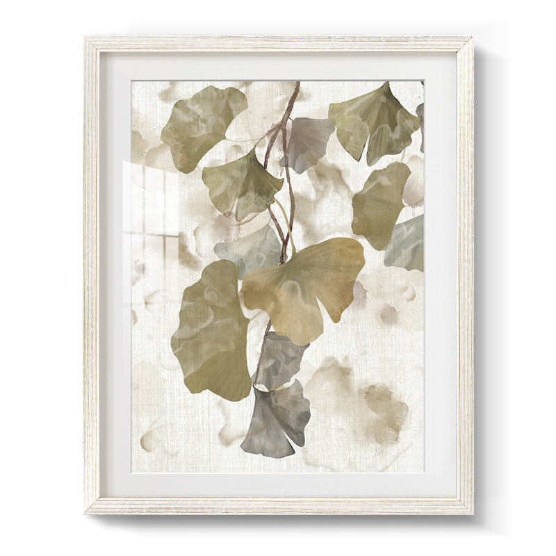 Ginkgo Accent I - impression encadrée, H 28,5 po x l 20,5 po, Blanc