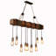 Lustre rustique rétro en fer et bois