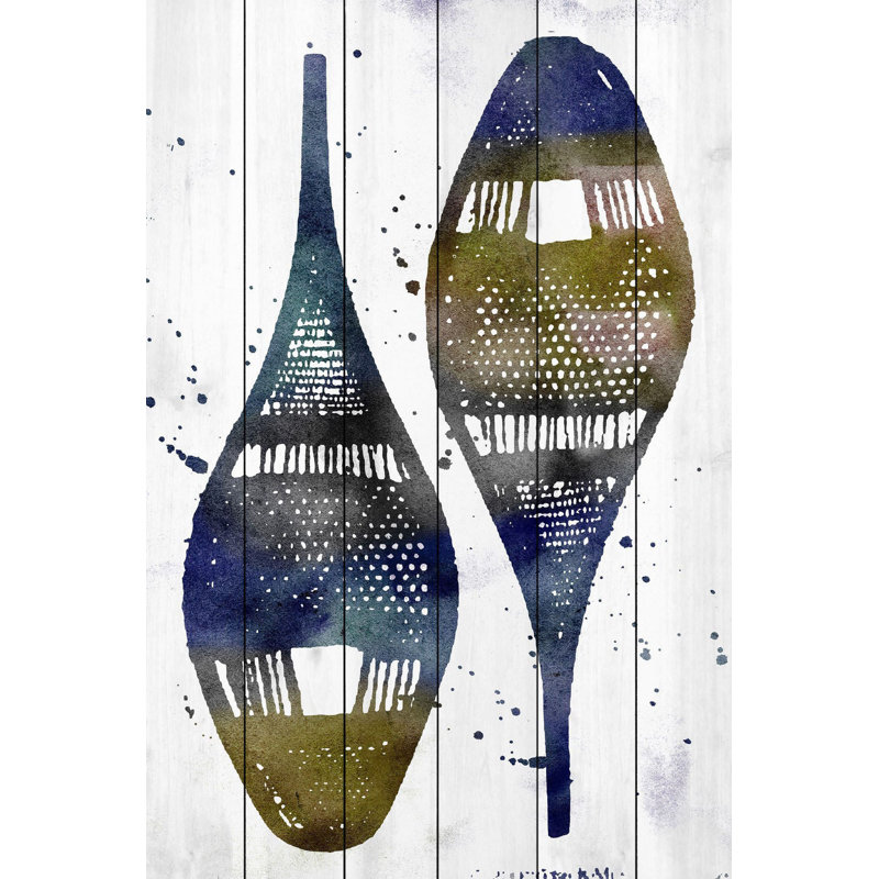 No Frame Painting on Wood, 91cm H x 61cm W x 3.81cm D, Blue/Green