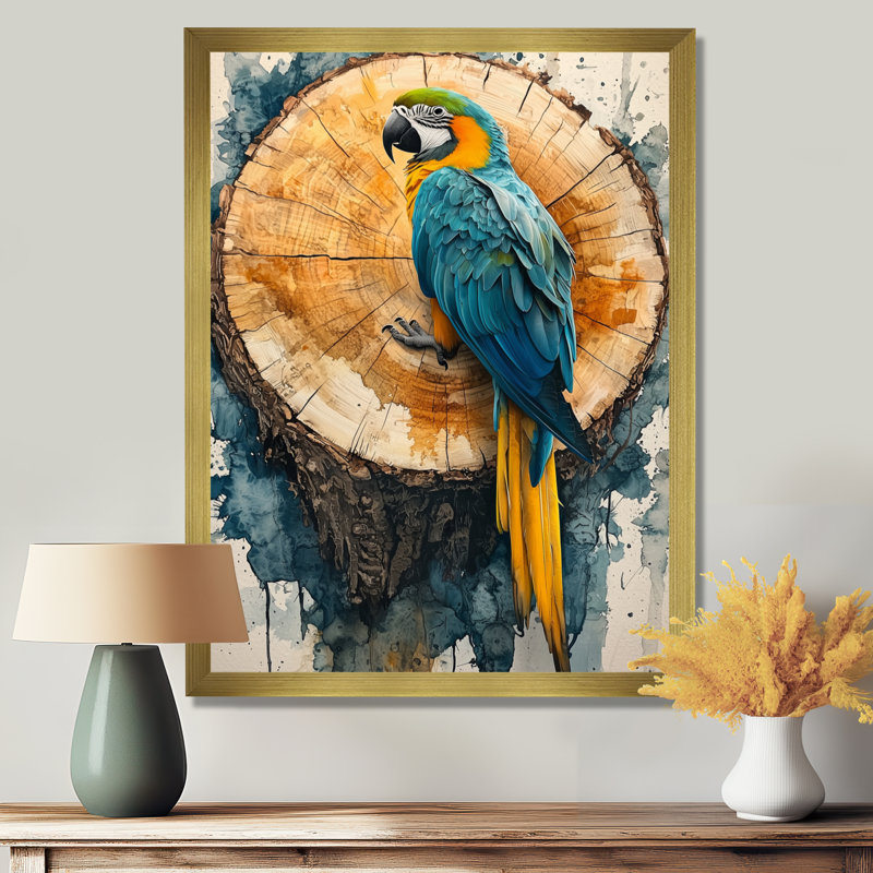 Colombe - animaux, art mural, Impression d'un seul cadre photo, H 32 po x l 24 po, Doré