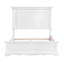 Structure de lit grand format au fini blanc, superbe design à panneaux, tête de lit et meubles de chambre à coucher, sommier requis avec élégance-130150005