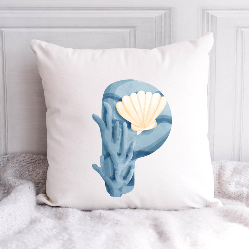 Nautical Sea Life_623 - Coussin décoratif avec coussin décoratif, H 20 po x l 20 po