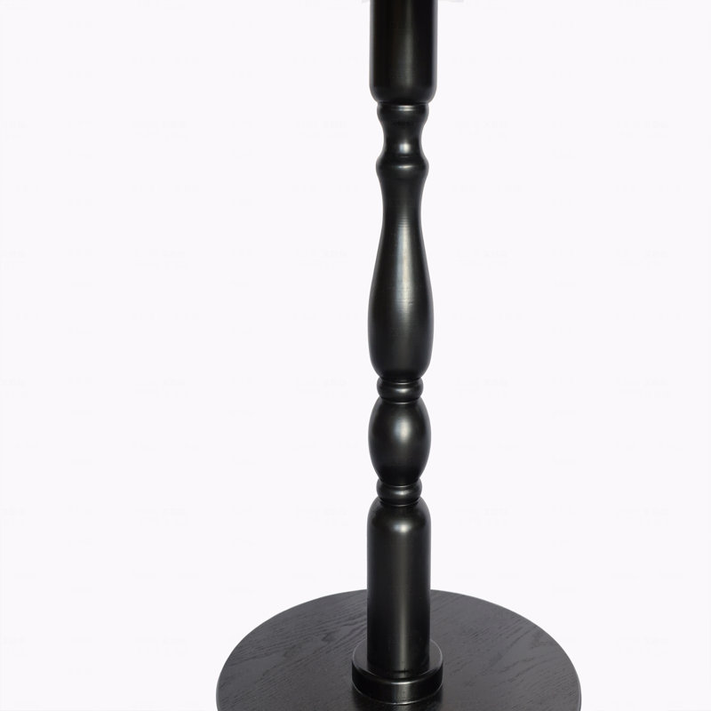 Table d'appoint ronde noire 23 po, table d'appoint ronde, petite table pour petits espaces, table de chevet moderne (table de chevet) avec pieds en bois massif