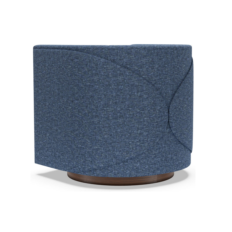 Artistica Upholstery Swivel Barrel Chair, Blue/Aqua