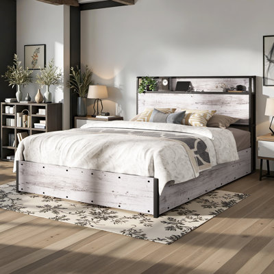 Shila Lift Up Storage Bed Frame & Charging Station by Trent Austin Design