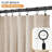 Annemary 100% Blackout Curtains Thermal Insulated Faux Linen Textured Drapes for Bedroom Living Room Curtains Rod Pocket/Clip Rings/Hook Belts (2 Panels Set)-79466430-79466425