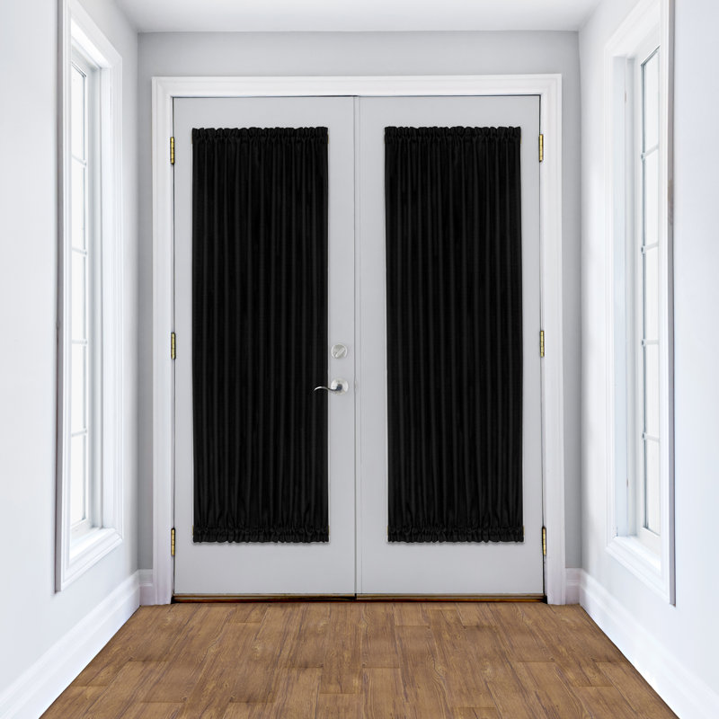 Panneau de rideau simple Lamesa, Noir, L 54 po x L 72 po