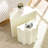 2Pcs Fiberglass End Table, Wavy Edges, Modern And Minimalist, No Assembly, 20.03 In Height, For 2Pcs, Coffee Beige Color Scheme, Bedroom Relaxation