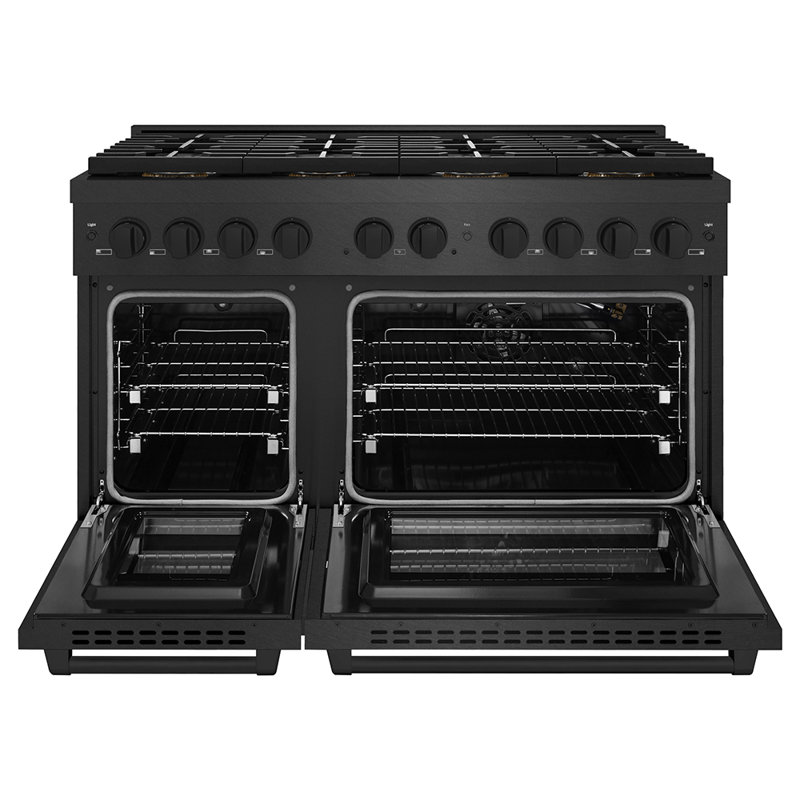 ZLINE 48 in. Paramount Gas Range with 8 Burner DuoPro Cooktop in Black Satin Stainless Steel, Black Satin