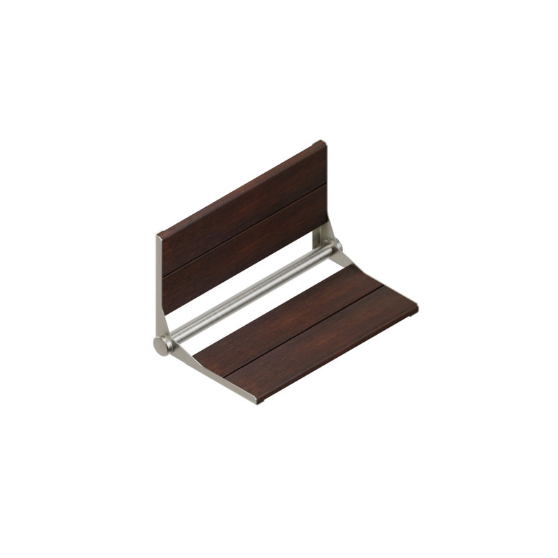 INVISIA SerenaSeat Pro Stainless, 26" Width, Medium Stain, Brushed Stainless Frame