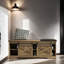 Banc rembourré en similicuir, banc de rangement, banc à chaussures pour hall d'entrée-642998357