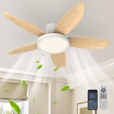 Damekia 42" 5 - Blade Dimmable LED Reversible Ceiling Fan With Light And Remote Control