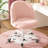 Teddy Upholstered Task Chair with Wheels, Height Adjustable Vanity Desk Chair for Small Spaces-1386212099
