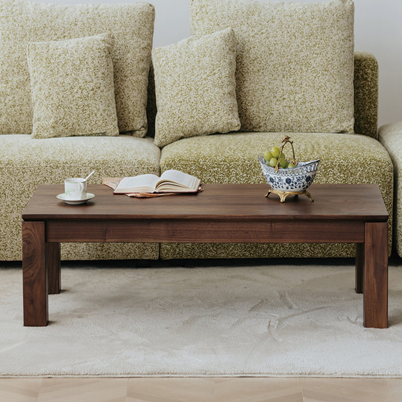 Modern walnut solid wood coffee table, 13.77”H x 39.37”L x 23.62”W