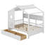 Lit en bois avec tiroirs et tablette de rangement-313605934-313605921