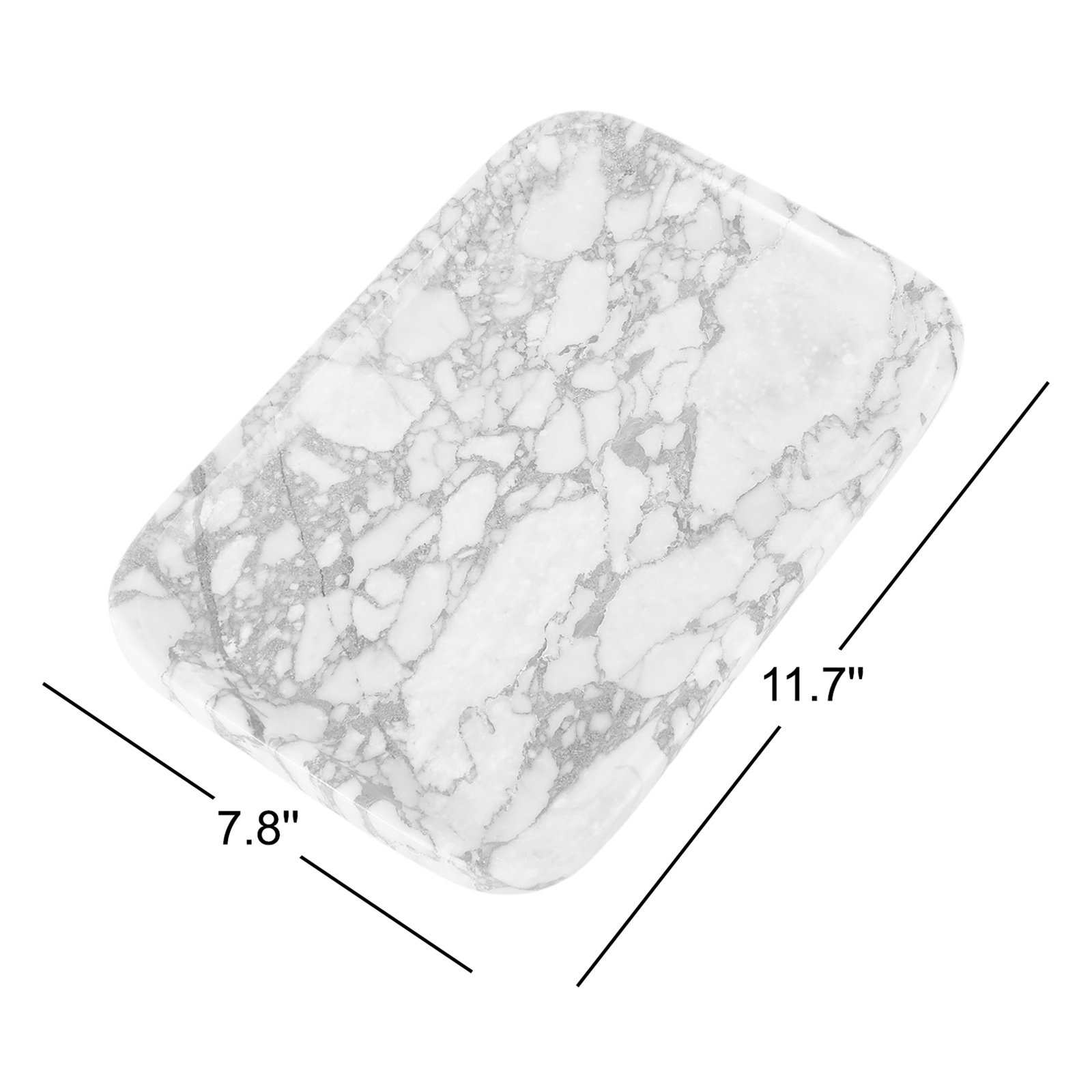 Guein Rectangle Natural Marble Tray,Calacatta Viola