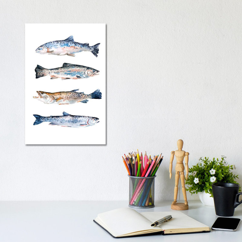 Stacked Trout II by Emma Scarvey - Wrapped Canvas Gallery-Wrapped Canvas Giclée, 20.32 cm H x 30.48 cm W